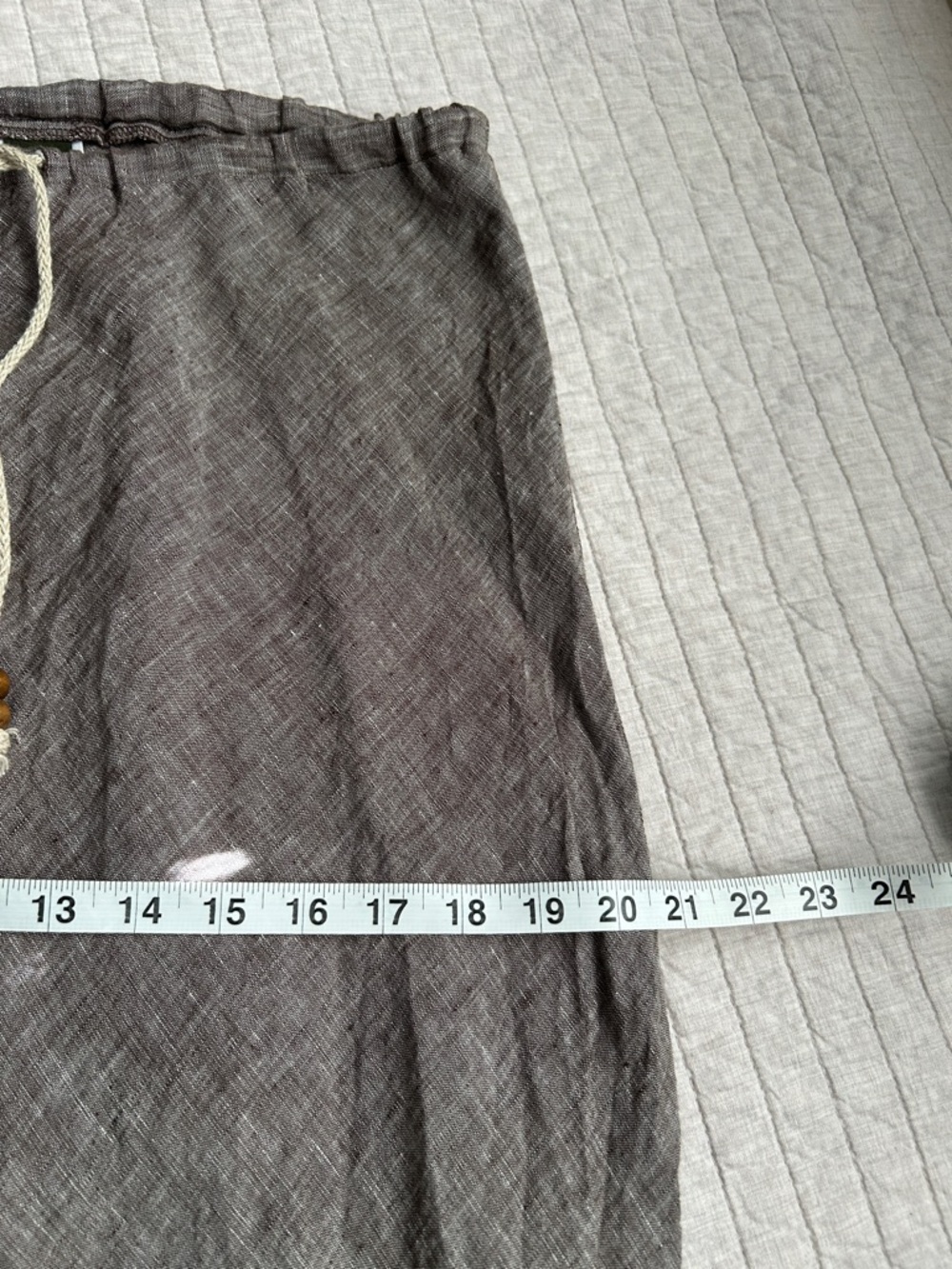 Vtg Y2K Eddie Bauer 100% linen pull on cottage Prairie western maxi skirt M tall - Picture 13 of 14